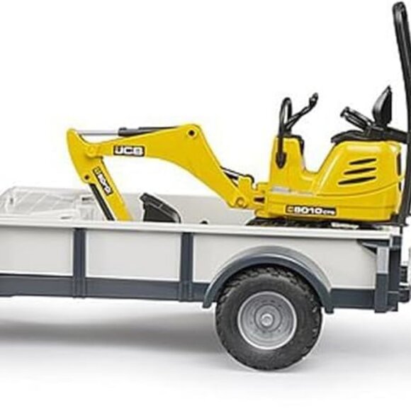 NIB Bruder Land Rover Defender Rigid Drawbar Trailer Jcb Micro Excavator - Picture 2 of 3